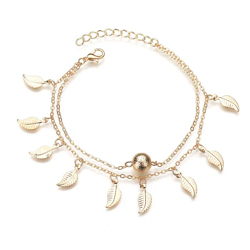 Leaf Tassels Anklets Double Foot Chain Leg Bracelets Beach Anklets for Women Foot Jewelry Anklet Bohemian Accessories
Leaf Tassels Anklets Double Foot Chain Leg Bracelets Beach Anklets for Women Foot Jewelry Anklet Bohemian Accessories