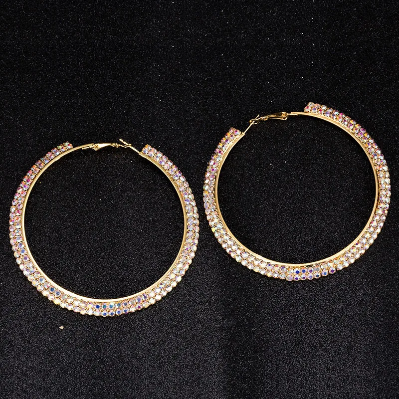 TDQUEEN AB Crystal Hoop Earrings Silver Plated and Gold Color Metal Round Circle Rhinestone Large Hoop Earrings for Women
TDQUEEN AB Crystal Hoop Earrings Silver Plated and Gold Color Metal Round Circle Rhinestone Large Hoop Earrings for Women