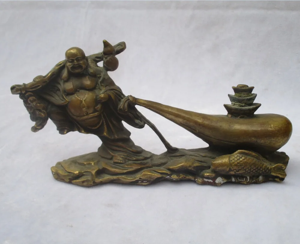 Collectible Chinese Decorated Old Brass Carved lucky Fish Buddha Sculpture /Antique Buddha statue 08
Collectible Chinese Decorated Old Brass Carved lucky Fish Buddha Sculpture /Antique Buddha statue 08