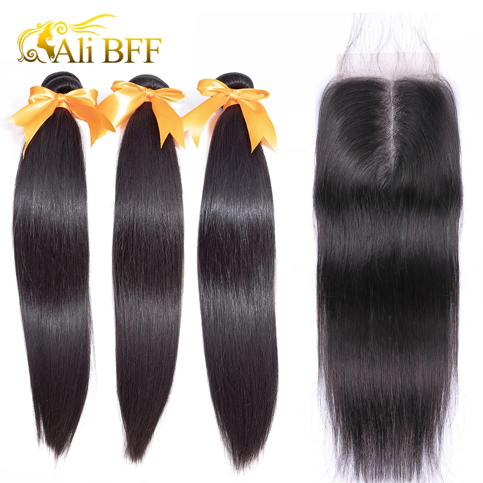 ALI BFF 100% Human Hair Bundles With Closure Brazilian Hair Weave Bundles Straight 3 Bundles With Lace Closure remy
ALI BFF 100% Human Hair Bundles With Closure Brazilian Hair Weave Bundles Straight 3 Bundles With Lace Closure remy
