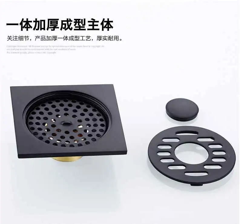 地漏-黑色全铜防臭地漏仿古卫生间厕所下水道三通洗衣机地漏浴室淋浴房-地漏尽在阿里_21