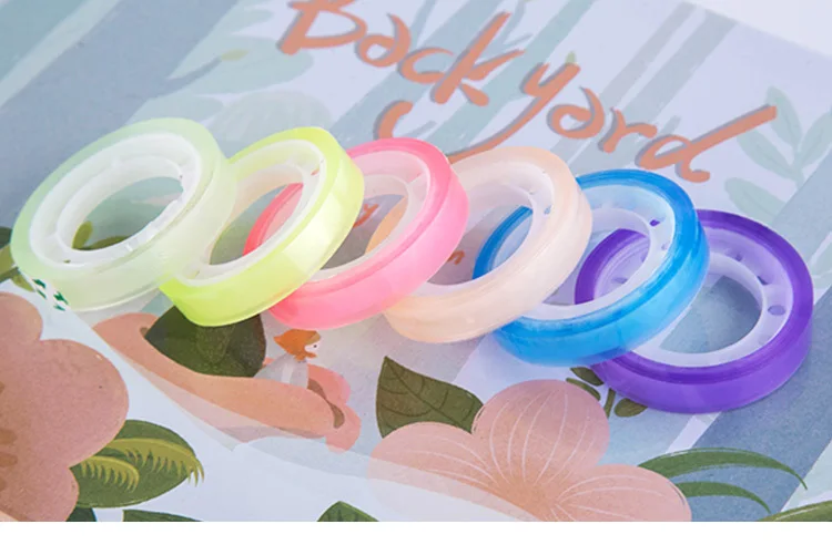 6 rolls/set candy color transparent tape multicolour office adhesive tape 8mm12m Mini tape decorative sticky
6 rolls/set candy color transparent tape multicolour office adhesive tape 8mm12m Mini tape decorative sticky