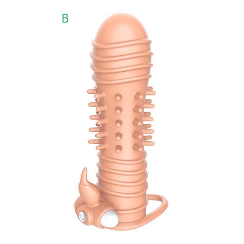 2-LI-BO-Male-Penis-Sex-Toys-Extender-Enlargement-Reusable-Condoms-Adult-Intimate-Product-Cock-Ring-Penis