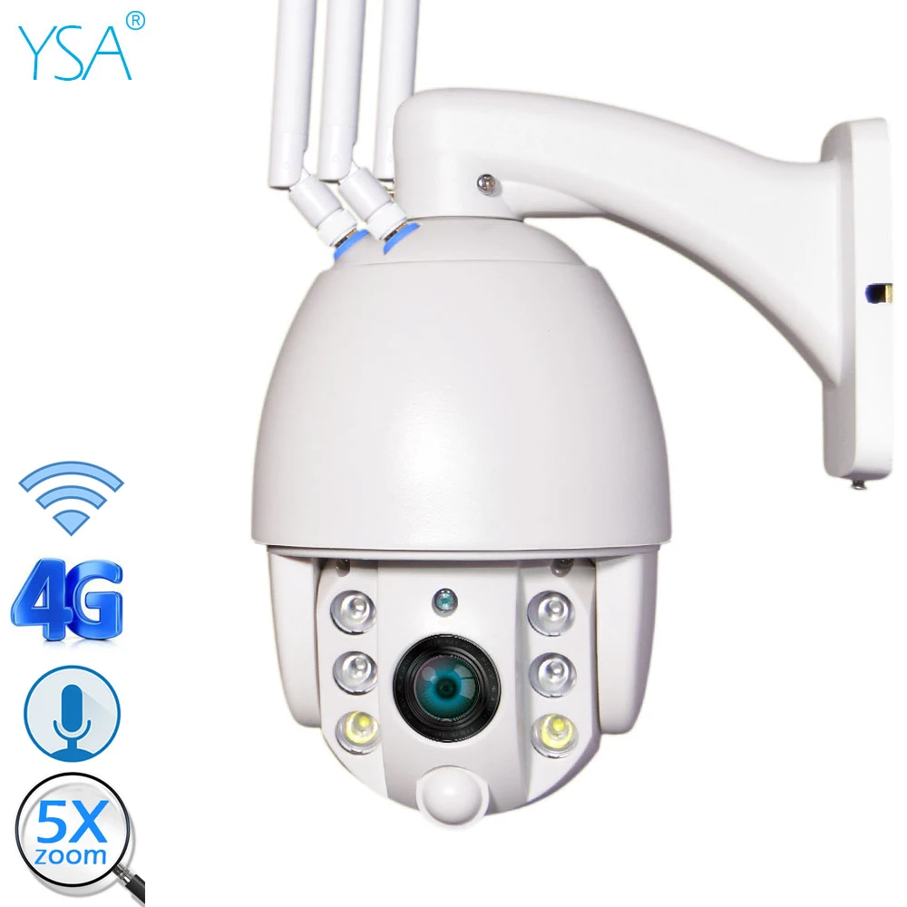 YSA HD 1080P скоростная купольная камера видеонаблюдения Wi Fi 3G 4G SIM карта 5X PTZ Zoom CCTV IP