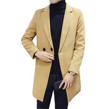 Hot sale 2018 Autumn and Winter New Men's Korean Slim Solid Color Single-breasted Wool coat Long Paragraph coat men's Tide
Hot sale 2018 Autumn and Winter New Men's Korean Slim Solid Color Single-breasted Wool coat Long Paragraph coat men's Tide