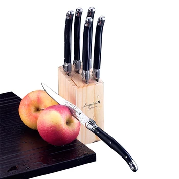 6pcs/lot 9inch Black Laguiole Style Stainless Steel Steak Knives Dinnerware Wooden Box Western Restaurant Kitchen Cultery Set
6pcs/lot 9inch Black Laguiole Style Stainless Steel Steak Knives Dinnerware Wooden Box Western Restaurant Kitchen Cultery Set