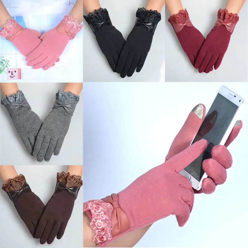 1Pair Fashion Women Winter Lace Bow Gloves Wrist Mittens Warm Female Gloves H9 
1Pair Fashion Women Winter Lace Bow Gloves Wrist Mittens Warm Female Gloves H9