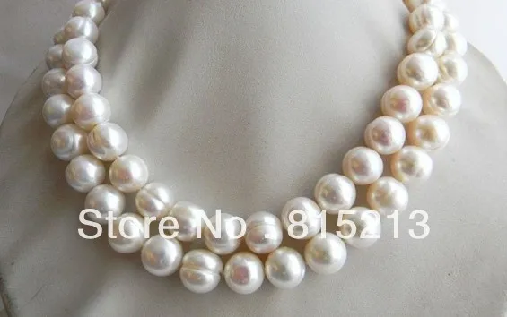 FREE SHIPPING>>>@@ > N397 2Strands 17.5'' 13mm White Round Freshwater Pearl Necklace
FREE SHIPPING>>>@@ > N397 2Strands 17.5'' 13mm White Round Freshwater Pearl Necklace
