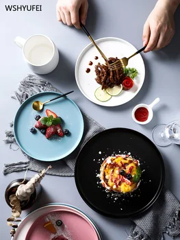 Direct marketing Nordic creative home kitchen decoration storage ceramic western tableware disc breakfast plate pizza dish
Direct marketing Nordic creative home kitchen decoration storage ceramic western tableware disc breakfast plate pizza dish