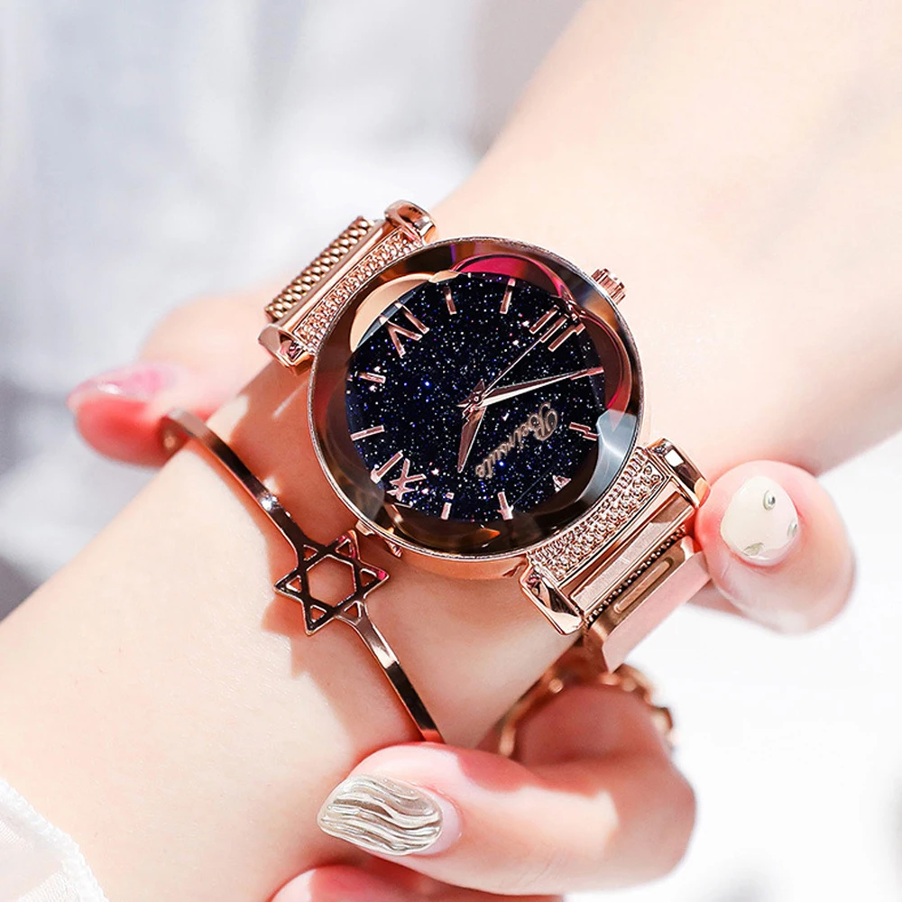 Luxury Ladies Rose Gold Watch Starry Sky Magnetic Women Watches Female Girl Wristwatch relogio feminino dropshipping reloj mujer
Luxury Ladies Rose Gold Watch Starry Sky Magnetic Women Watches Female Girl Wristwatch relogio feminino dropshipping reloj mujer