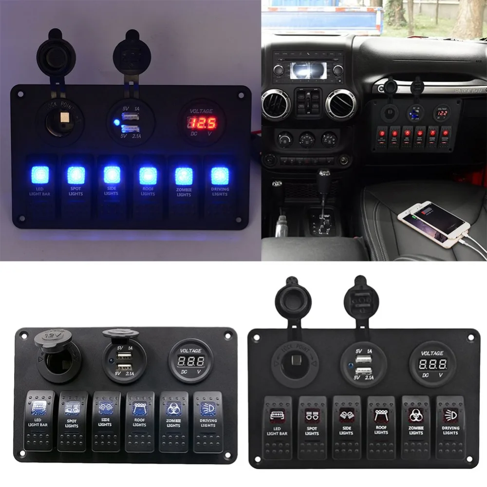 2018 High Quality Car Marine Boat 6-Gang Waterproof Circuit Blue/Red LED Rocker Switch Panel Breaker #277991
2018 High Quality Car Marine Boat 6-Gang Waterproof Circuit Blue/Red LED Rocker Switch Panel Breaker #277991