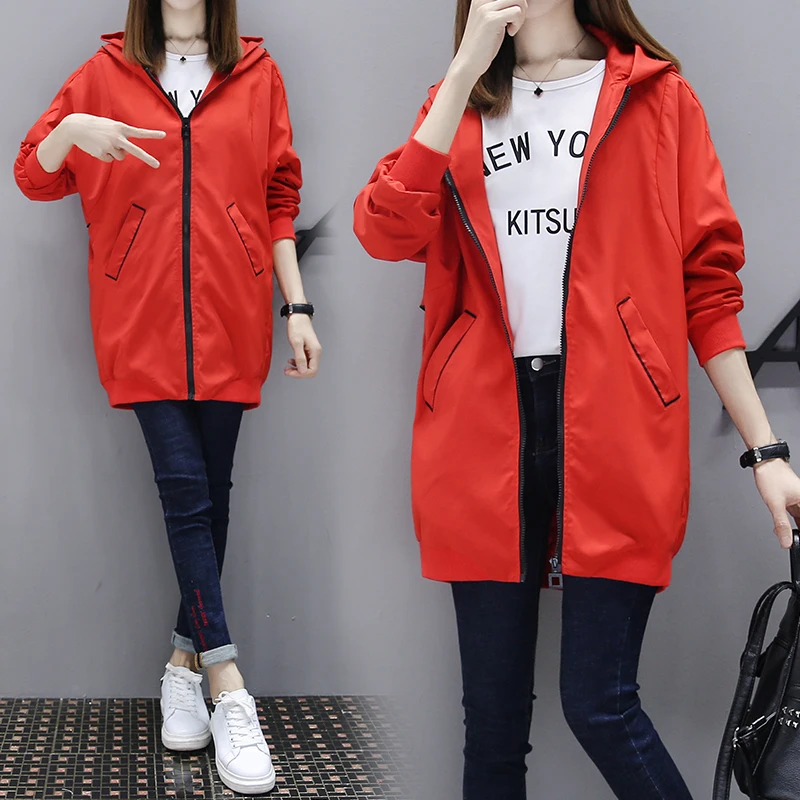 2019 fashion fat mm Hooded windbreaker bomber jacket coat female midi spring autumn Korean loose bf plus size wild jacket women
2019 fashion fat mm Hooded windbreaker bomber jacket coat female midi spring autumn Korean loose bf plus size wild jacket women