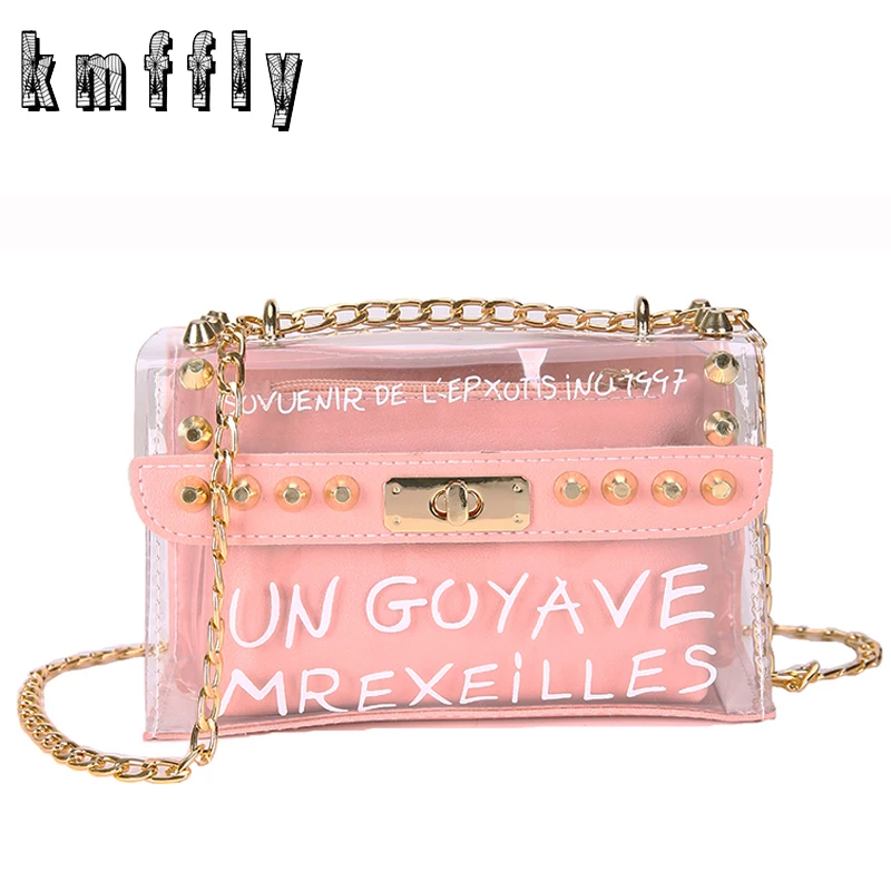 2019 Summer Fashion Chain Shoulder Bag High Quality PVC Transparent Women Bag Sweet Printed Letter Square Phone Bag Sac a Main
2019 Summer Fashion Chain Shoulder Bag High Quality PVC Transparent Women Bag Sweet Printed Letter Square Phone Bag Sac a Main