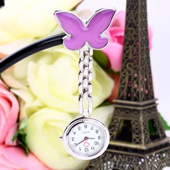 1Pcs Purple Cute Portable Butterfly Nurse Clip-on Quartz Hanging Pocket Watch 2017
1Pcs Purple Cute Portable Butterfly Nurse Clip-on Quartz Hanging Pocket Watch 2017