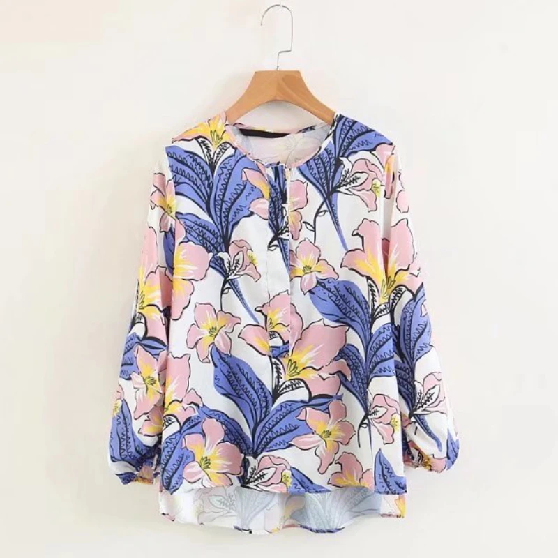 2018 fashion women Flower printing lantern Sleeve shirt Loose Smock casual lady o neck blouse Summer tops femininas blusas S2917
2018 fashion women Flower printing lantern Sleeve shirt Loose Smock casual lady o neck blouse Summer tops femininas blusas S2917