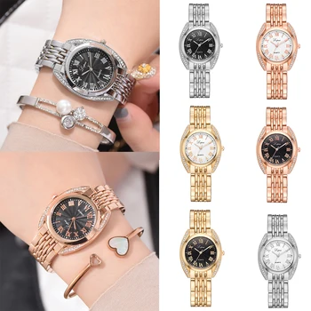 Women Roman Numeral Rhinestones Dial Quartz Watch Girls Alloy Band Wristwatch Birthday Gift
Women Roman Numeral Rhinestones Dial Quartz Watch Girls Alloy Band Wristwatch Birthday Gift