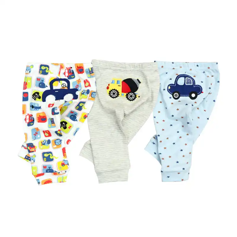 Kiddiezoom 4-Pack Newborn Pants Baby and Toddler Unisex Cotton Trousers Pants