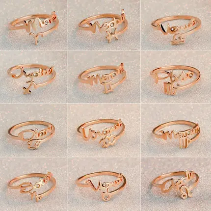 YUN RUO Personality Twelve Constellation Ring Adjustable Titanium Rose Gold Color New Design Fashion Woman Jewelry Free Shipping
YUN RUO Personality Twelve Constellation Ring Adjustable Titanium Rose Gold Color New Design Fashion Woman Jewelry Free Shipping