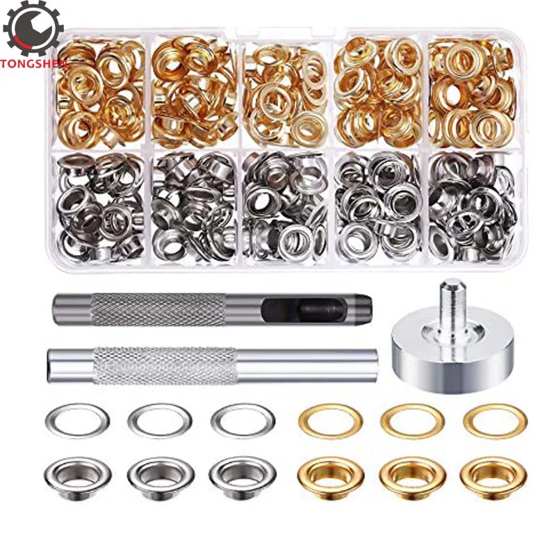 Metal Grommet Kit 200 Sets Metal Grommets Eyelets With Install Tool Kit 2 Colors For Leathercraft DIY Bag Tags Clothes Accessory 
Metal Grommet Kit 200 Sets Metal Grommets Eyelets With Install Tool Kit 2 Colors For Leathercraft DIY Bag Tags Clothes Accessory