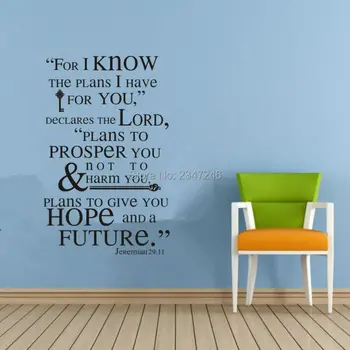Jeremiah 29 11 Scripture Wall Art Words Wall Stickers Family Decals Quote Lettering Mural Vinyl Wall Decorations Living Room
Jeremiah 29 11 Scripture Wall Art Words Wall Stickers Family Decals Quote Lettering Mural Vinyl Wall Decorations Living Room