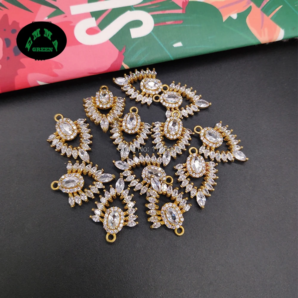 Zircon Charm Pendant Drop Flower Crystal Copper Earrings Charm DIY Jewelry Making Findings 10 pcs 19 mm
Zircon Charm Pendant Drop Flower Crystal Copper Earrings Charm DIY Jewelry Making Findings 10 pcs 19 mm