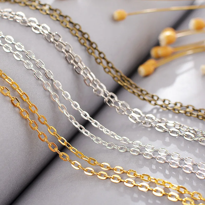 5 Meters Antique Bronze Gold Silver Rhodium Color Iron Bulk Chains 3x2mm 4x3mm Jewelry Link Chains DIY Women Men Jewelry Making
5 Meters Antique Bronze Gold Silver Rhodium Color Iron Bulk Chains 3x2mm 4x3mm Jewelry Link Chains DIY Women Men Jewelry Making