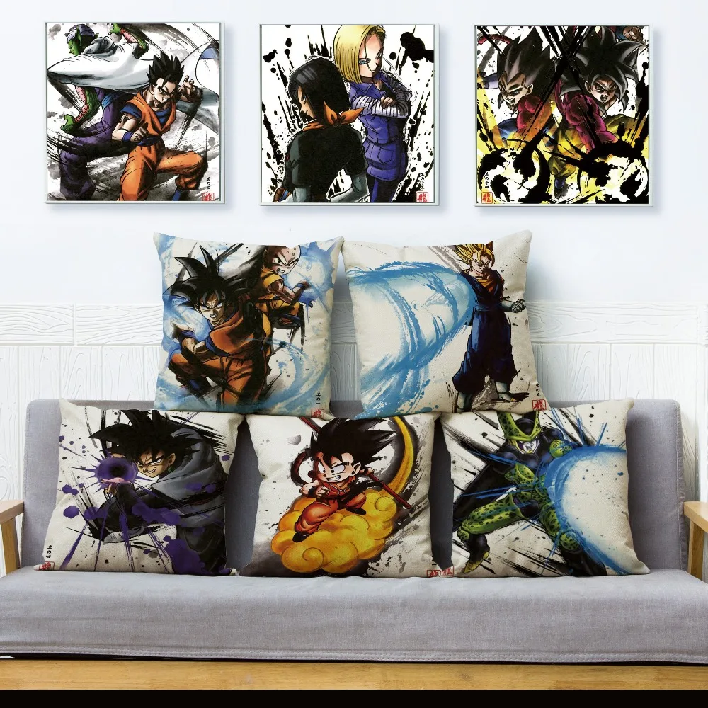 Japanese Anime Dragon Ball Son Goku Vegeta Cushion Cover Home Decor Cartoon Pillow Cover Pillows Case for Sofa 45*45cm
Japanese Anime Dragon Ball Son Goku Vegeta Cushion Cover Home Decor Cartoon Pillow Cover Pillows Case for Sofa 45*45cm