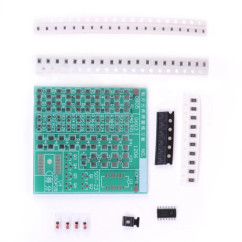 New SMT SMD Component Welding Practice Board Soldering Resitor Diode Transistor By Start Learning Electronic DIY Kit
New SMT SMD Component Welding Practice Board Soldering Resitor Diode Transistor By Start Learning Electronic DIY Kit