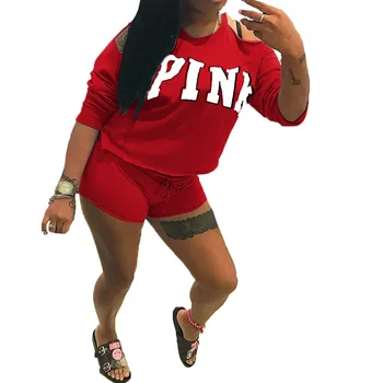 Cold Shoulder Summer 2 Piece Set Women Tracksuit Casual Pink Letter Print Sexy Tee Shirt Tops + Shorts Harajuku Outfit Blue Red
Cold Shoulder Summer 2 Piece Set Women Tracksuit Casual Pink Letter Print Sexy Tee Shirt Tops + Shorts Harajuku Outfit Blue Red