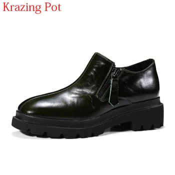 2018 New Arrival Platform Zip Genuine Leather Retro Med Heel Handmade Women Pumps Round Toe Concise Brand Spring Casual Shoe L33
2018 New Arrival Platform Zip Genuine Leather Retro Med Heel Handmade Women Pumps Round Toe Concise Brand Spring Casual Shoe L33