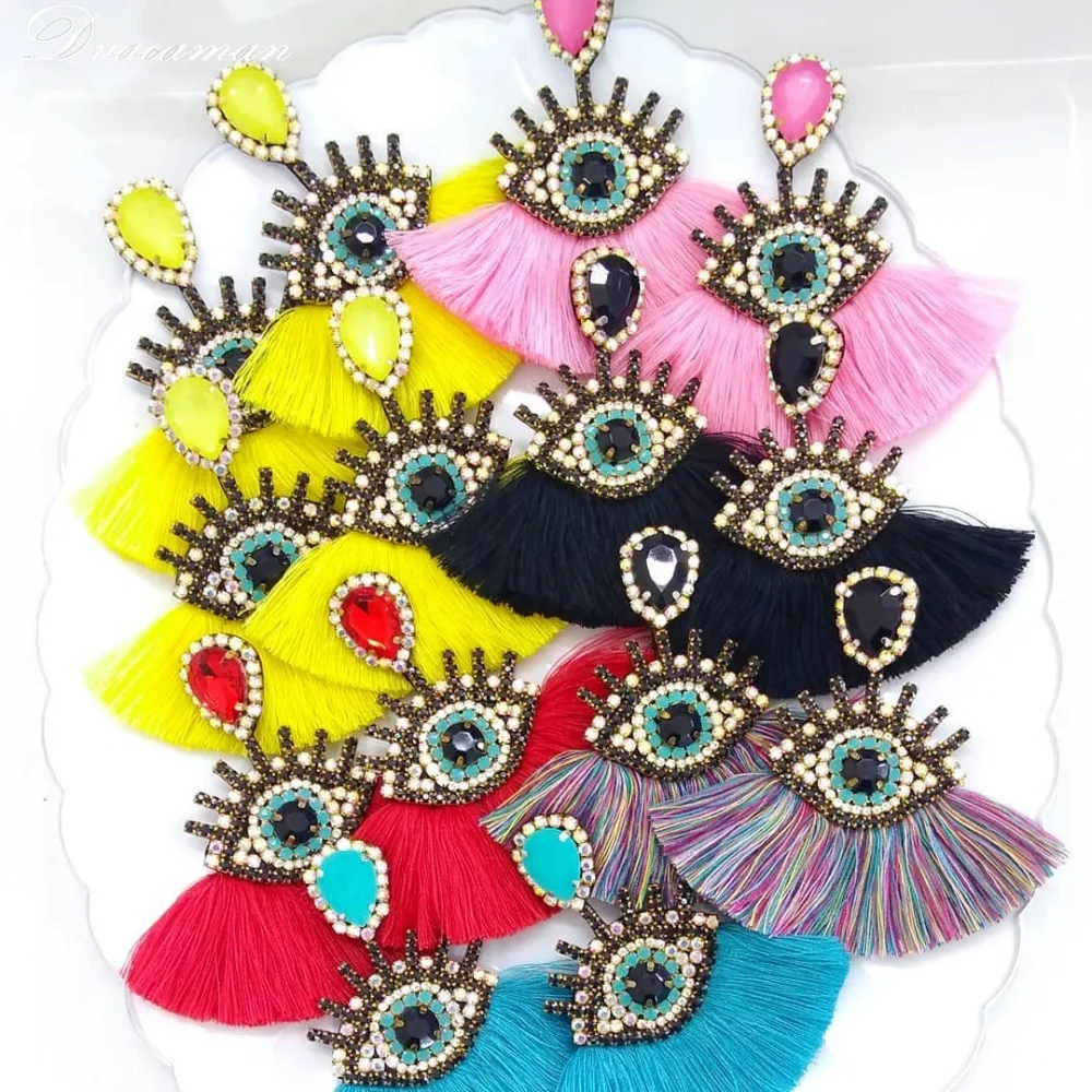 Dvacaman Bohemain Colorful Long Tassel Eyes Earrings Women Fashion Crystal Drop Earrings Statement Jewelry Wedding Party Brincos
Dvacaman Bohemain Colorful Long Tassel Eyes Earrings Women Fashion Crystal Drop Earrings Statement Jewelry Wedding Party Brincos