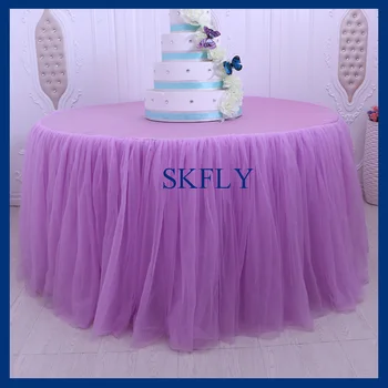 SK005Q Many colors available wedding new SKFLY 120 inch round light purple tulle table cloth with top tulle table skirt
SK005Q Many colors available wedding new SKFLY 120 inch round light purple tulle table cloth with top tulle table skirt
