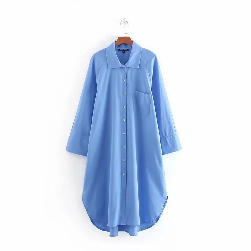 2019 new women fashion long sleeve solid color shirtdress pockets business ladies vestidos chic casual loose midi dresses DS2636
2019 new women fashion long sleeve solid color shirtdress pockets business ladies vestidos chic casual loose midi dresses DS2636