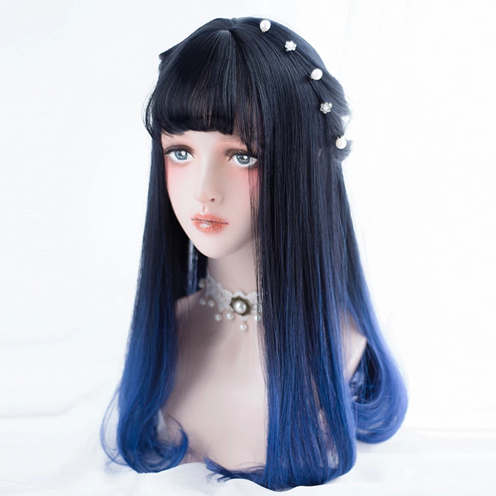 Harajuku 55CM Long Black Mixed Blue Wavy Anime Synthetic Women Cosplay Full Wig+Wig Cap Heat Resistant H762352
Harajuku 55CM Long Black Mixed Blue Wavy Anime Synthetic Women Cosplay Full Wig+Wig Cap Heat Resistant H762352