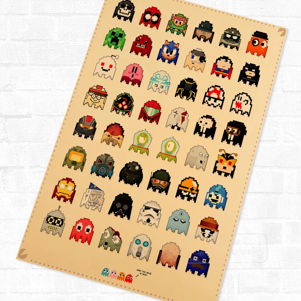 Pacman 8 Bit Portraits Vintage Video Games Propaganda Poster Retro Decorative DIY Wall Stickers Art Home Bar Posters Decor Gift
Pacman 8 Bit Portraits Vintage Video Games Propaganda Poster Retro Decorative DIY Wall Stickers Art Home Bar Posters Decor Gift