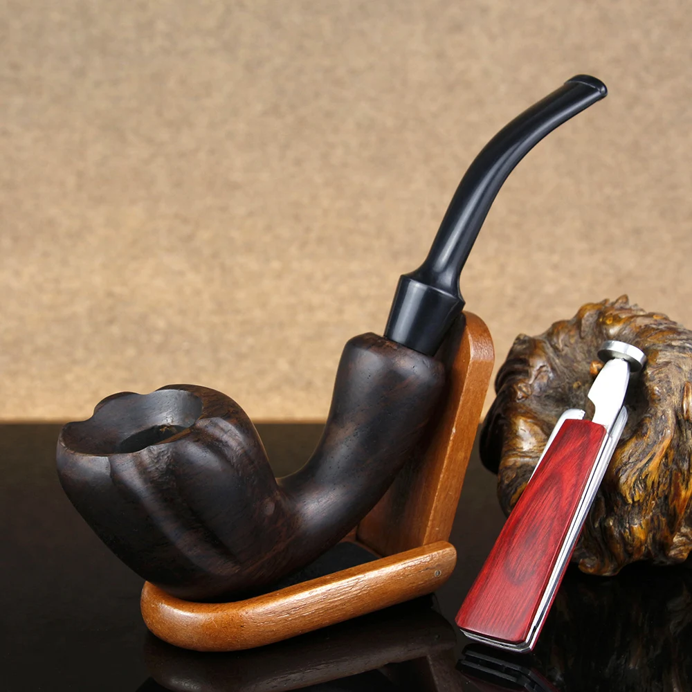 Classic Bent Ebony Wood Pipe 9mm Filter Smoking Pipe Open-Close Type Wooden Stand 3in1 Metal Tool Tobacco Pipe Set
Classic Bent Ebony Wood Pipe 9mm Filter Smoking Pipe Open-Close Type Wooden Stand 3in1 Metal Tool Tobacco Pipe Set