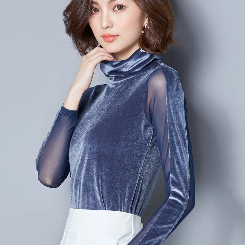 Spring velvet t shirt 2019 hot women sexy mesh top long sleeve splice t-shirt plus size tee shirt femme
Spring velvet t shirt 2019 hot women sexy mesh top long sleeve splice t-shirt plus size tee shirt femme
