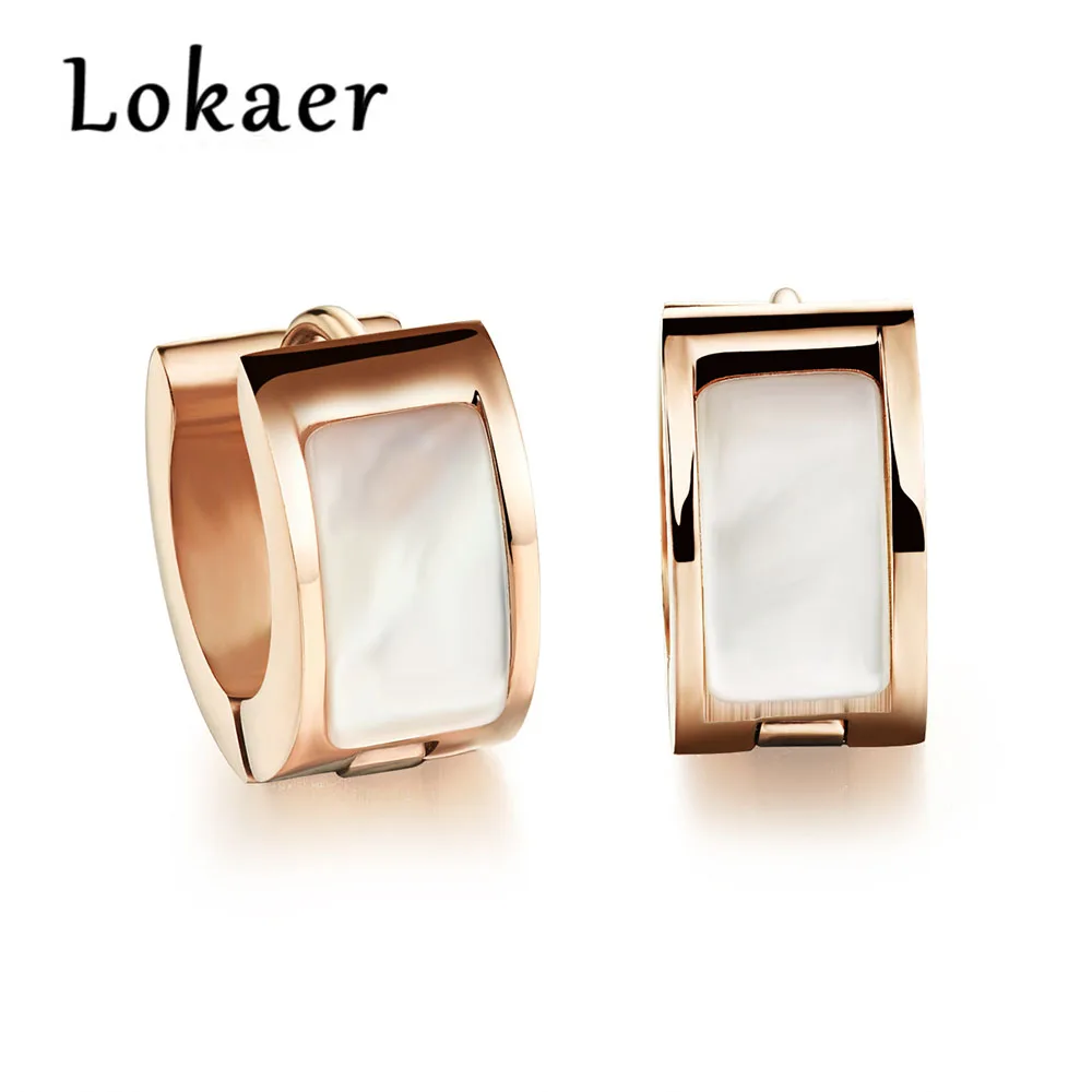 Lokaer Trendy Hoop Earrings Classic Rose Gold Color 316L Stainless Steel With Shell Surface Earrings Women Girls Jewelry E17086
Lokaer Trendy Hoop Earrings Classic Rose Gold Color 316L Stainless Steel With Shell Surface Earrings Women Girls Jewelry E17086