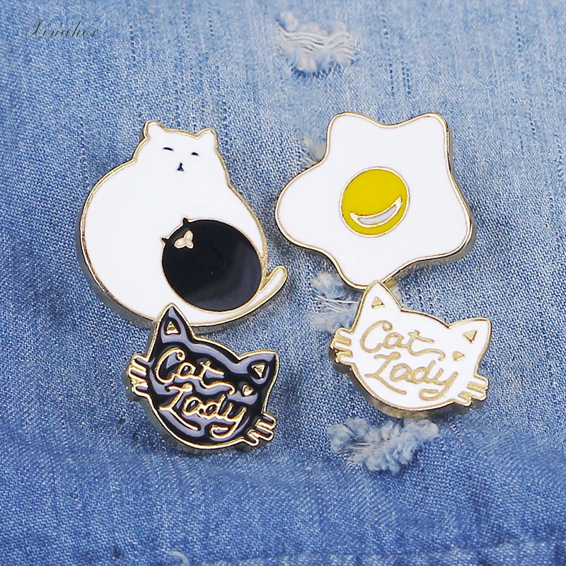 XINAHER 1 pc cute cat Poached Egg metal brooch button pins denim jacket pin jewelry decoration badge for clothes lapel pins
XINAHER 1 pc cute cat Poached Egg metal brooch button pins denim jacket pin jewelry decoration badge for clothes lapel pins