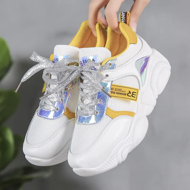 Platform Sneakers 2019 Autumn Fashion New Bling Women Casual Shoes Mixed Colors Microfiber Lace-up Ladies Breathable Footwear
Platform Sneakers 2019 Autumn Fashion New Bling Women Casual Shoes Mixed Colors Microfiber Lace-up Ladies Breathable Footwear