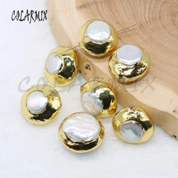 10 piece Natural pearl beads round shape pearl plated thick metal beads stone for handcrafted beads for jewelry making 4826
10 piece Natural pearl beads round shape pearl plated thick metal beads stone for handcrafted beads for jewelry making 4826