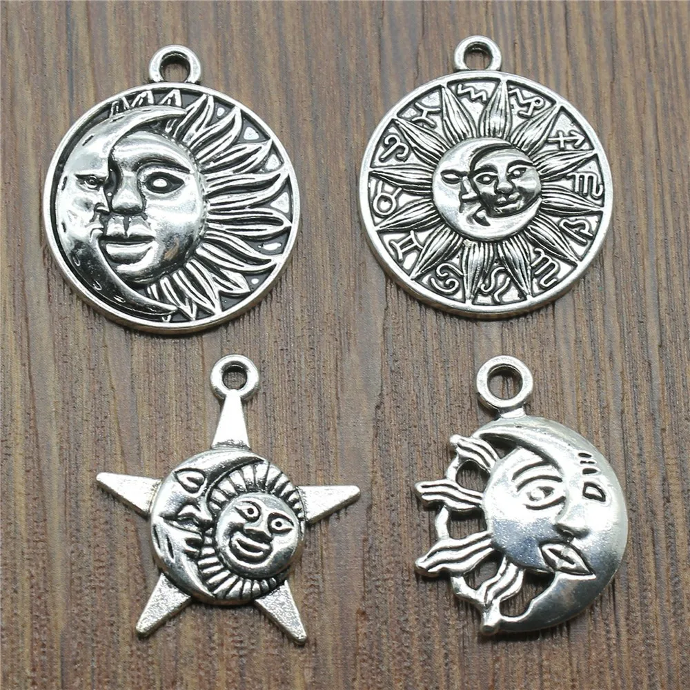 8pcs/lot Charms Sun And Moon Antique Silver Color Sun & Moon Totem Charms Pendants For Bracelets Moon & Sun Charms
8pcs/lot Charms Sun And Moon Antique Silver Color Sun & Moon Totem Charms Pendants For Bracelets Moon & Sun Charms