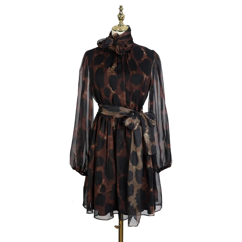 New Butterfly Bowtie with Waist Receiving Irregular with Leopard Pattern Dress for Mothers in Summer
New Butterfly Bowtie with Waist Receiving Irregular with Leopard Pattern Dress for Mothers in Summer