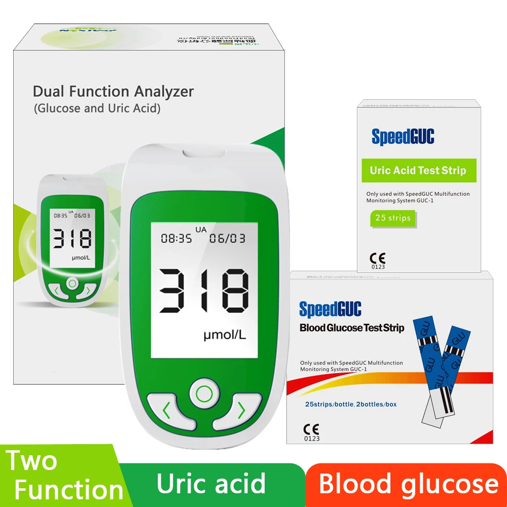 2in1 Uric acid monitoring System and blood glucose meter with Test Strips&Lancets Kit Diabetes Gout Device Test uric acid meter
2in1 Uric acid monitoring System and blood glucose meter with Test Strips&Lancets Kit Diabetes Gout Device Test uric acid meter