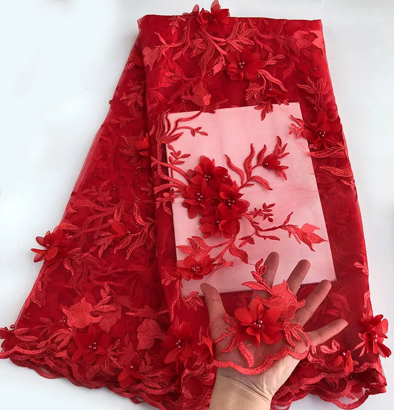 5 yards red Appliques embroidery Soft french lace African tulle lace sewing fabric with lots of beads high quality hot sale
5 yards red Appliques embroidery Soft french lace African tulle lace sewing fabric with lots of beads high quality hot sale