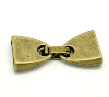 

Zinc metal alloy Necklace Cord End Tips Bowknot Antique Bronze 28mm(1 1/8") x 13mm( 4/8"), 1 Set new