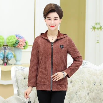 Plus Size 5XL Hooded Jackets And Coats For Women 2020 Autumn New Middle Age Mother Outwear Casual Women Knitted Zipper Cardigan
Plus Size 5XL Hooded Jackets And Coats For Women 2020 Autumn New Middle Age Mother Outwear Casual Women Knitted Zipper Cardigan