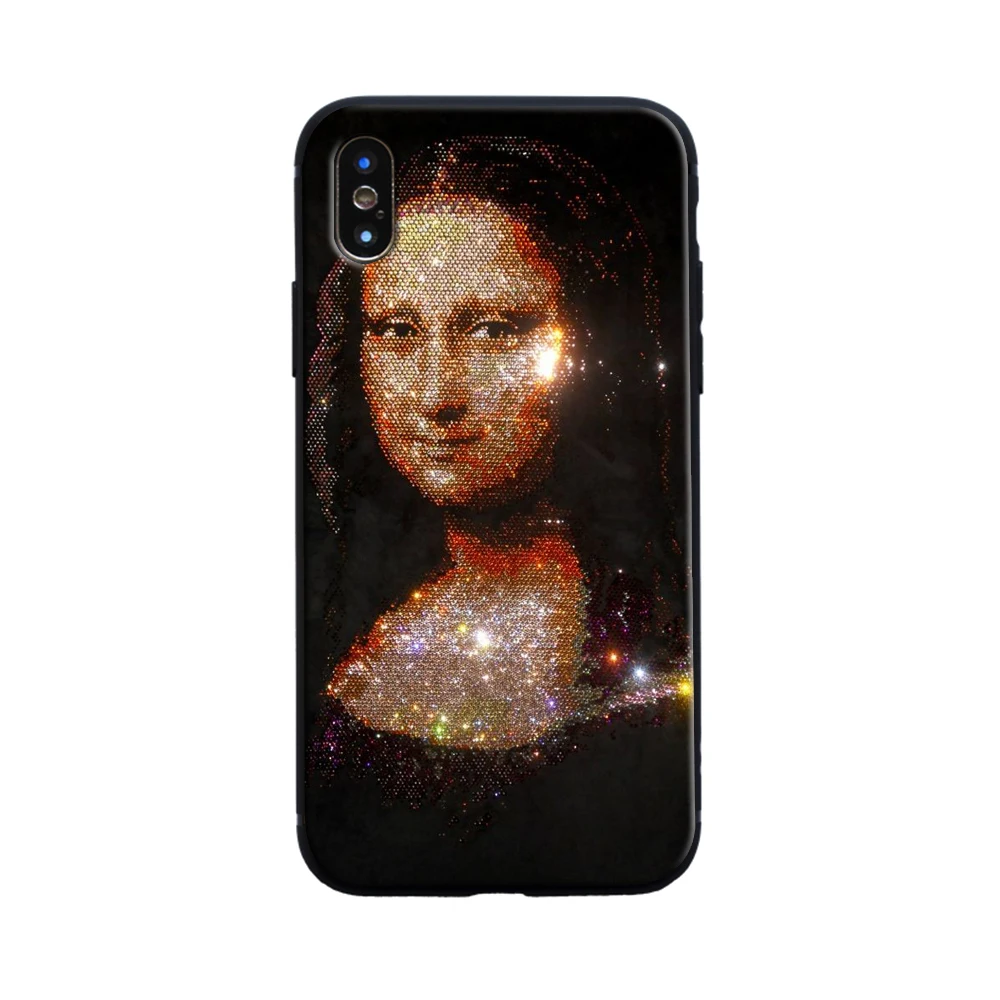 Роскошный мягкий силиконовый чехол для телефона Mona Lisa Apple iPhone 6 6s 7 8 Plus X XR XS MAX 5 5S se |