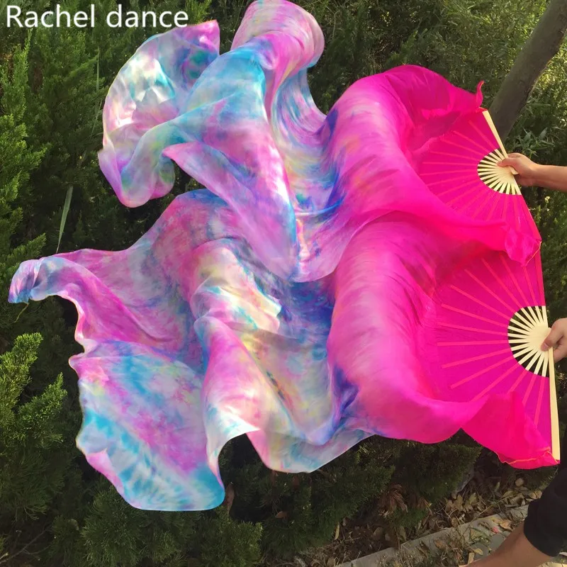 New Arrival 100% pure real Silk Fan Veils for Belly Dancing Sexy long silk Fans for dancers 1.8*0.9m tie-dyed color A pair
New Arrival 100% pure real Silk Fan Veils for Belly Dancing Sexy long silk Fans for dancers 1.8*0.9m tie-dyed color A pair