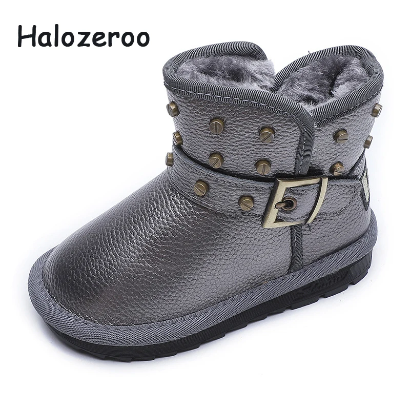 Halozeroo Winter Baby Girl Snow Boots Children Genuine Leather Boots Kid Rivet Warm Shoes Toddler Boy Brand Fashion Black Boots
Halozeroo Winter Baby Girl Snow Boots Children Genuine Leather Boots Kid Rivet Warm Shoes Toddler Boy Brand Fashion Black Boots